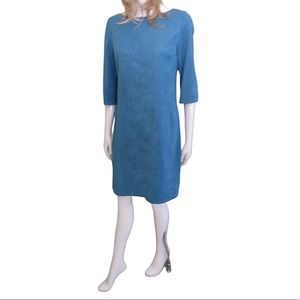 David Warren Blue Faux Suede Dress